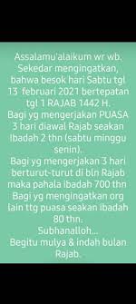 Hurup bergerak selamat datang bulan rajab 1442 h : 42 Caption Hari Sabtu Lucu