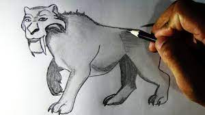 One of the most iconic prehistoric animals the saber tooth tiger existed during the last ice age 12000 years ago. How To Draw A Lion Diego Cartoon Character From Ice Age Youtube