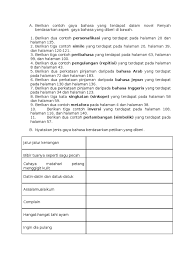 Gaya bahasa atau majas adalah ungkapan penyampaian pesan dengan menggunkan kiasan. Latihan Gaya Bahasa Novel Renyah