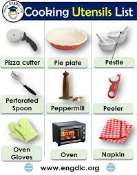 You don't need us to list all the uses for a spatula to know you're definitely going to need one. Kitchen Utensils Names List All Utensils Tools And Appliances With Pictures Engdic