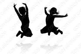 Happy Silhouette Kids Jumping Kids Silhouette Girl Silhouette Boy Silhouette