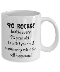 Likewise, what is the traditional gift for a 90th birthday? Happy 90 Year Old 1929 90th Birthday Gift Mug For Women Or Men Great Christmas Mothers Day Or Fathers Day Present Coffee Mug Tea Cup