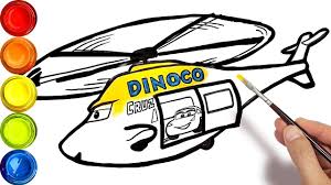 Draw A Helicopter Dinoco Cruz For Kids After Cars 3 Coloring Page Ti Drawing For Kids Coloring Pages Art For Kids