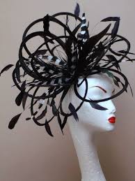 Details About New Large Black White Feather Fascinator Hat Wedding Fascinator Hats Wedding White Fascinator Black And White Fascinators
