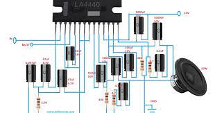 La4440 is a dual channel audio amplifier ic. Bridge 19w Power Amplifier Designed By Using La4440 Ic Circuit Diagram