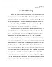 When writing a narrative essay, you should have some essential writing skills since it involves telling a story about your own experience. 020 Reflective Essay Sample Self Reflection Thatsnotus