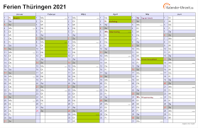 Ferien Thuringen 2021 Ferienkalender Zum Ausdrucken