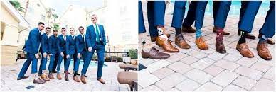 Blue suit brown shoes what color socks. The Groomsmen With Crazy Socks Navy Suits With Brown Shoes Crazy Socks Brown Shoe Navy Suit