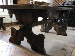 Inspired By An Illustration From John Howe S Book Jack And The Beanstalk The Table Was Completely Crafted In Medieval Furniture Oak Table Old World Furniture