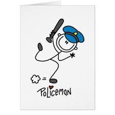 Stick Figure Police Officer Card Zazzle Co Uk Stick Figures Police Crafts Police