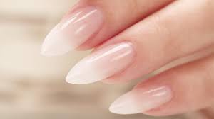 French Fade Baby Boomer Almond Acrylic Nails Three Color Fade