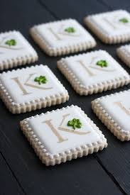 Channeling my inner lilaloa for this st. Irish Monogram Cookies Whisk Wander Monogram Cookies Cookie Decorating Sugar Cookie Royal Icing