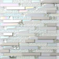 Glass mosaic tiles shower tile wall and floor bathroom mosaic tiles. Crystal White Glass Mosaic Metal Tile Backsplash Bathroom Etsy