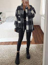 Cichic Blau Weisse Kariertes Oversize Bluse Uberhemd Hemdjacke Holzfallerjacke Flanellhemd Jacke Damen Mode Outfit Ideen Outfit Outfit Ideen Damen