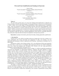 Check spelling or type a new query. Pdf Pros And Cons Gamification And Gaming In Classroom