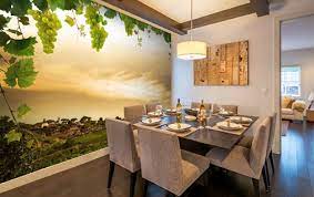 The mural room has the same views, but it will be a more formal dining environment. Wall Mural Inspiration For Dining Rooms Wallsauce No