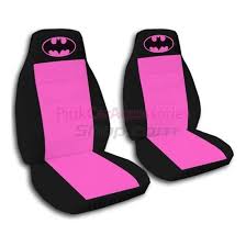 Hot Pink And Black Batman Car Seat Covers Pink Car Seat Covers Pink Truck Accessories Pink Car Seat