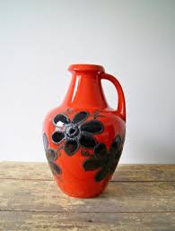 Maybe you would like to learn more about one of these? Red Floor Vase With Black Flowers From Bay Keramik 1960s For Sale At Pamono