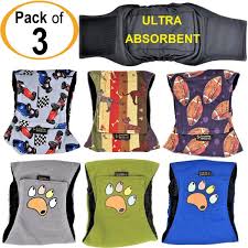 Details About Pack Of 3 Dog Diapers Male Belly Band Wrap Leak Proof Washable Ultra Absorbent