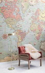 Kids Vintage World Map Wallpaper Muralswallpaper World Map Decor Map Wallpaper World Map Wallpaper