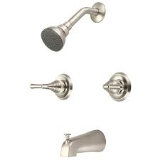 All those tiny drips add up the external handle on a faucet is attached to a stem. Olympia Faucets Elite 2 Handle 1 Spray Tub And Shower Faucet In Brushed Nickel Valve Included P 1230 Bn The Home Depot