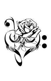 Cards, aces, dice and more can be found in tattoo designs for the player in you. Black Rose In Music Heart Tattoo Stencil By E Stone