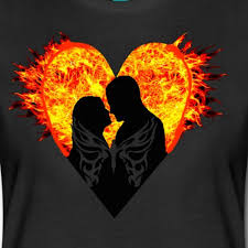 Kreawusel Design Herz Liebespaar Schmetterling Flammen Frauen Premium T Shirt Schmetterling Liebe Motivation Poster