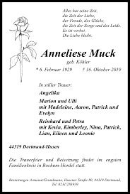 Traueranzeigen von Anneliese Muck