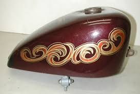 This is a vented cap used on single filler gas tanks, or the right side cap on dual gas cap tanks. Vintage Harley Davidson Sportster Flat Top Custom Pain Motorcycle Fuel Gas Tank American Biker Skin