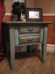 For Sale Turquoise End Table With Distressed Gold Highlights 125 00 Refunk My Junk Painted End Tables Furniture Makeover Distressed End Tables