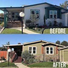 Mobile home kitchen remodel ideas. Double Wide Mobile Home Siding Before And After