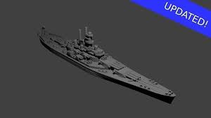 The lead ship of her class, south dakota was the third ship of the us navy to be named in honor of the 40th state. Us South Dakota Class Battleship 3d Print Model Cgtrader