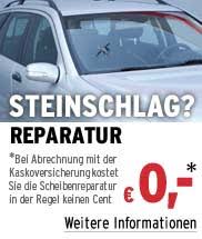 Steinschläge mit größerer rissbildung müssen vor ort begutachtet werden, um zu entscheiden, ob eine reparatur möglich ist. Scheibenreparatur A T U Autoglas Service