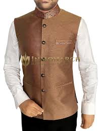 Mens Copper Nehru Vest Chinese Collar Chinese Collar Vest Men S Waistcoat