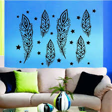 Living room decorating ideas on a budget pictures art of stars. 6 Feathers Nib Interior Design Vinyl Stars Sticker Art Mural Kids Room Wall Decor Sticker Decal 33 X 45 Color Black Overstock 15435115