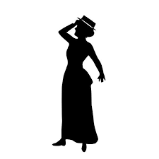 Lady With Hat Silhouette Free Svg Silhouette Free Silhouette People Silhouette