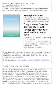 Pdf Comparison Of Canadian Daily Ice Charts With Surface