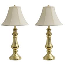 Decor Therapy Touch Control 32 In Polished Brass Table Lamp With Faux Silk Shade Mp941 Decor Therapy Table Lamps For Bedroom Table Lamp