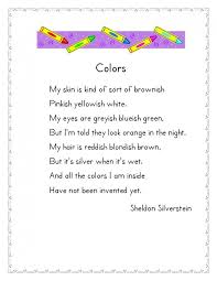 Shel Silverstein Poems Colors Poem By Shel Silverstein Black History Poems Kids Poems Black History Month Poems