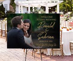 Photo Wedding Welcome Sign Printable Personalized Photo Welcome Sign Custom Entrance Welcome Photo Wedding Welcome Signs Welcome Photos Wedding Signs