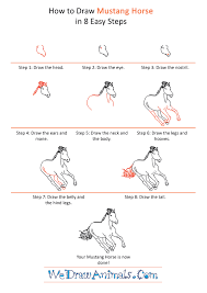Let's start by sketching an oval shape head with its two little ears. Mustang Horse Drawing Step By Step Novocom Top