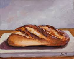 Original Framed Oil Painting Still Life Bread By Aleksey Vaynshteyn Bread Art Wine Painting Bread