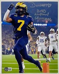DONOVAN EDWARDS SIGNED MICHIGAN NATIONAL CHAMPS 11x14 PHOTO BECKETT WITNESS  COA
