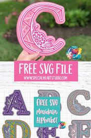 Free Layered Mandala Alphabet Svg In 2020 Cricut Svg Files Free Svg Free Files Free Svg