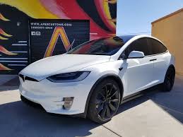 2017 Tesla Model X Full Ceramic Pro 9h Gloss Lime Green Brakes Windows Tinted Suntek Windshield Rockguard Full Satin Black Dechrome White Reflective