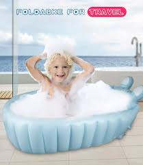 Feel comfortable and secure during. Buy Portable Inflatable Baby Bathtub For Infants Cute Bath Tubs For Babies Toddler Bath Seat For Tub Sit Up Newborn Essentials Blue Online In Turkey B091b355q4