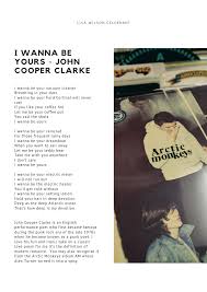 I Wanna Be Yours John Cooper Clarke John Cooper Clarke Wedding Poems Wedding Readings