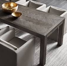 Rh S Herringbone Rectangular Dining Table Our Collection 39 S Timeless Restoration Hardware Dining Room Rectangular Dining Table Unique Dining Room Furniture