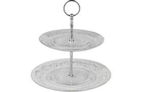 Argos Living Two Tier Glass Cake