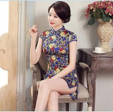 New Fashion Chinese Women S Silk Satin Mini Dress Cheongsam Blue Sz6 8 10 12 14 Asian Dress Beautiful Chinese Women Chinese Dress